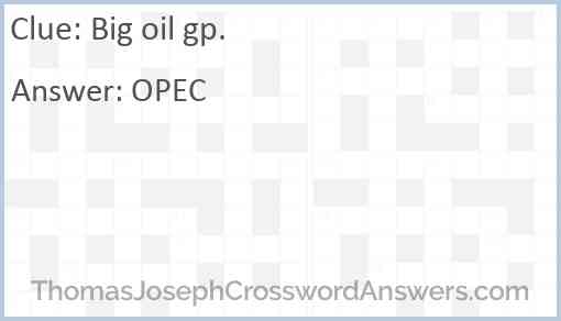 Big oil gp. Answer