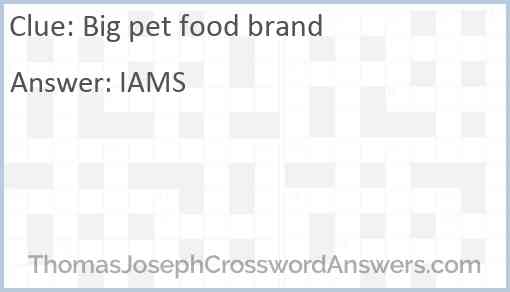 Big pet food brand Answer