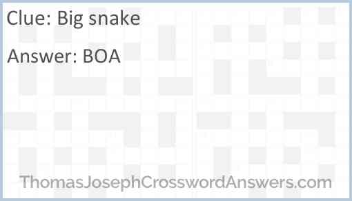 Big snake Answer