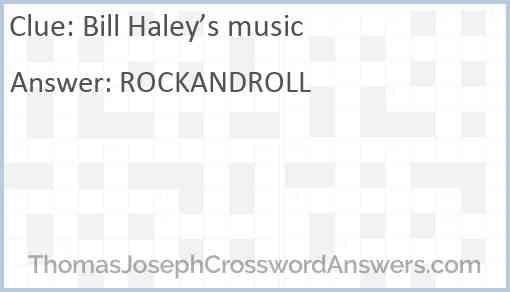 Bill Haley’s music Answer
