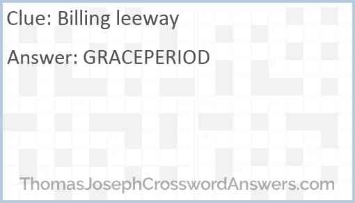 Billing leeway Answer