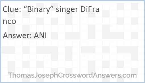 “Binary” singer DiFranco Answer