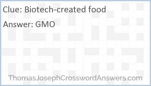 Biotech-created food Answer