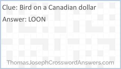 Bird on a Canadian dollar Answer