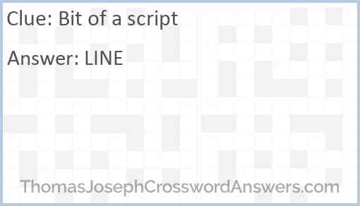 Bit of a script Answer