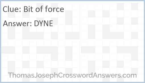 Bit of force Answer