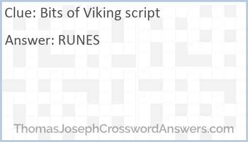 Bits of Viking script Answer