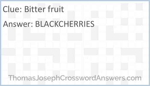 Bitter fruit Answer