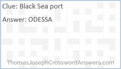 Black Sea port Answer