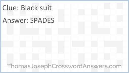 Black suit Answer