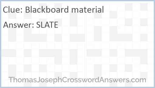 Blackboard material Answer