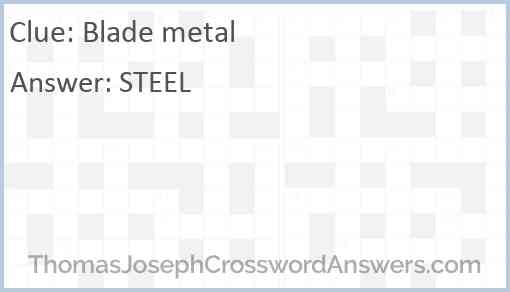 Blade metal Answer