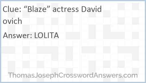 “Blaze” actress Davidovich Answer