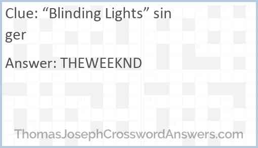 “Blinding Lights” singer Answer