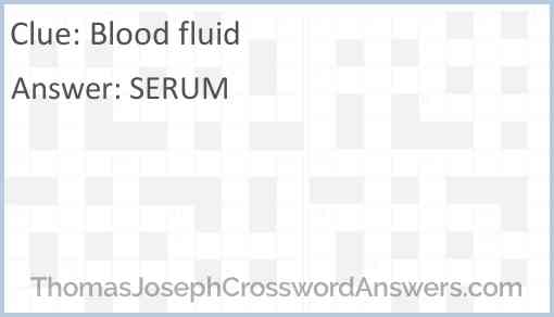 Blood fluid Answer