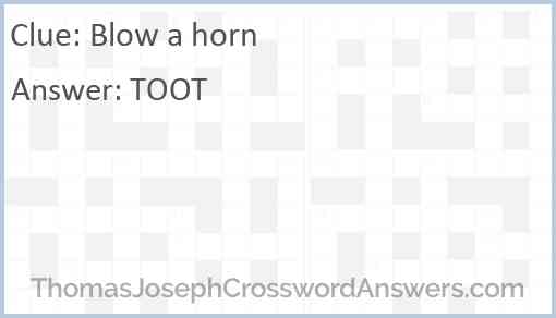 Blow a horn Answer