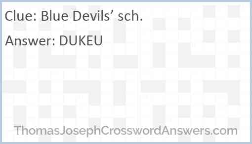 Blue Devils’ sch. Answer