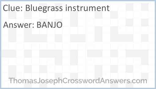 Bluegrass instrument Answer