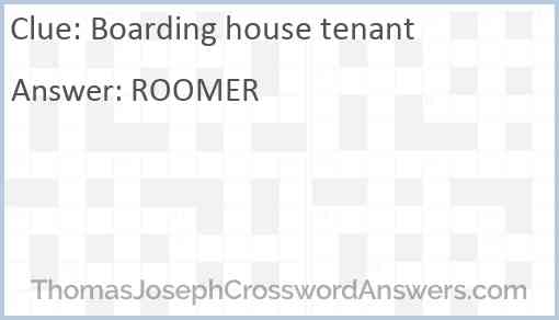 Boarding house tenant Answer