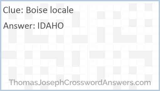 Boise locale Answer