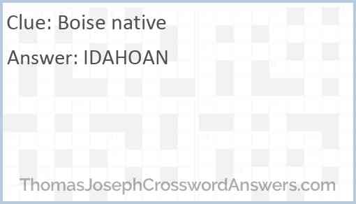 Boise native Answer