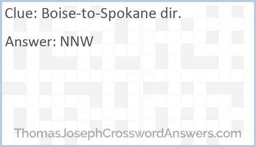 Boise-to-Spokane dir. Answer