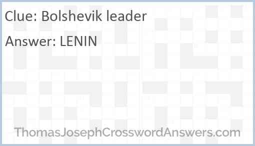 Bolshevik leader Answer