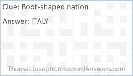 Boot-shaped nation Answer