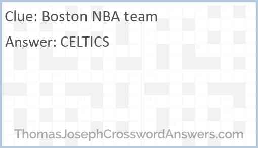 Boston NBA team Answer