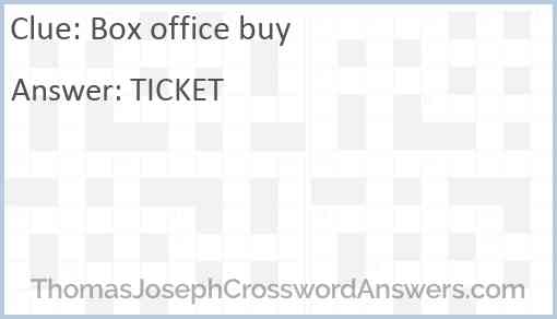Box office buy Answer