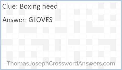 Boxing need Answer