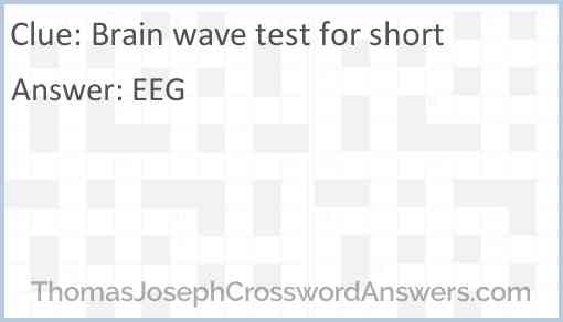 Brain wave test for short Answer