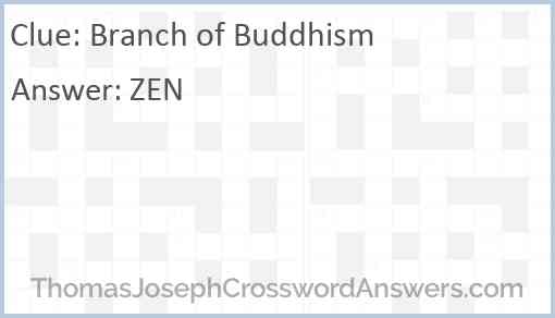 Branch of Buddhism Answer