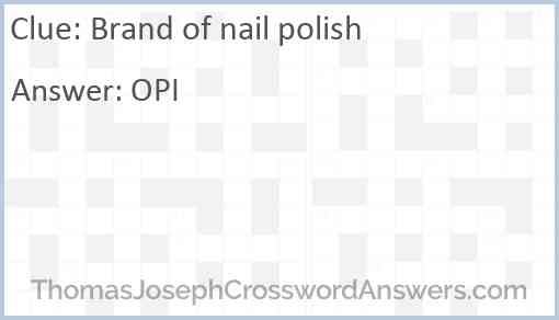 Brand of nail polish Answer