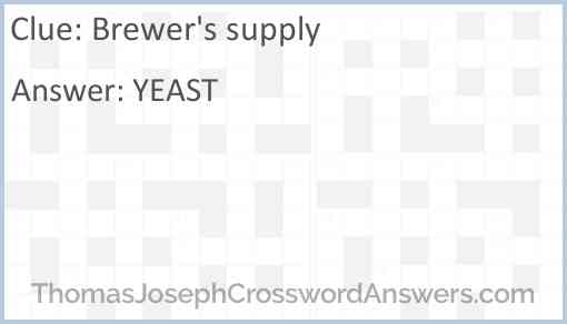 Brewer's supply Answer