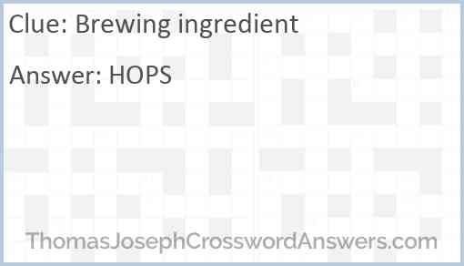 Brewing ingredient Answer