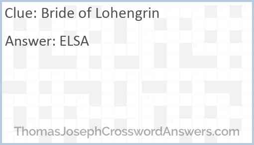 Bride of Lohengrin Answer