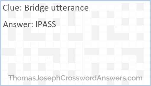 Bridge utterance Answer
