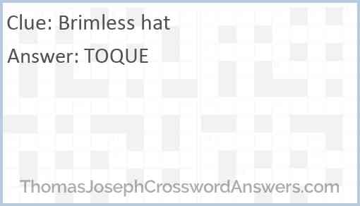 Brimless hat Answer