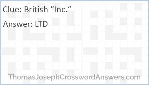 British “Inc.” Answer