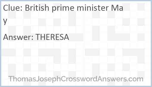 British prime minister May Answer