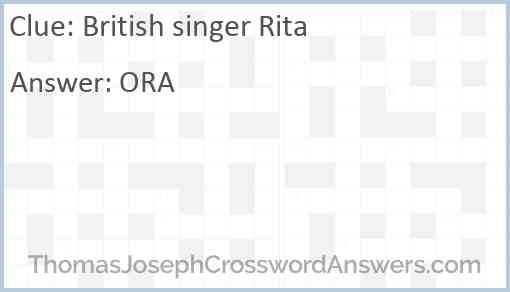 British singer Rita Answer