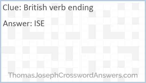 British verb ending Answer