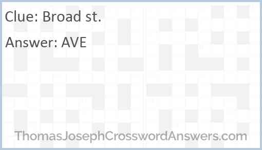 Broad st. Answer