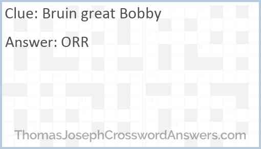Bruin great Bobby Answer
