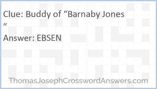 Buddy of “Barnaby Jones” Answer