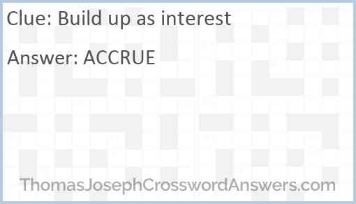 Build up as interest Answer