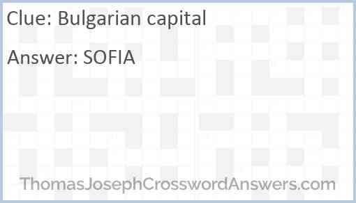 Bulgarian capital Answer