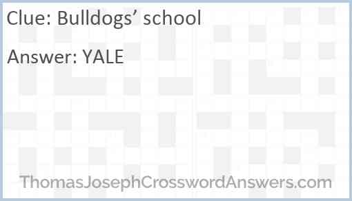 Bulldog’s school Answer
