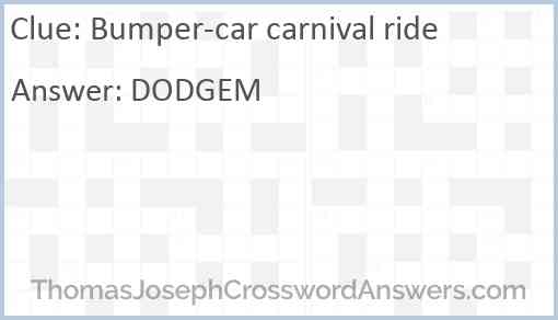 Bumper-car carnival ride Answer
